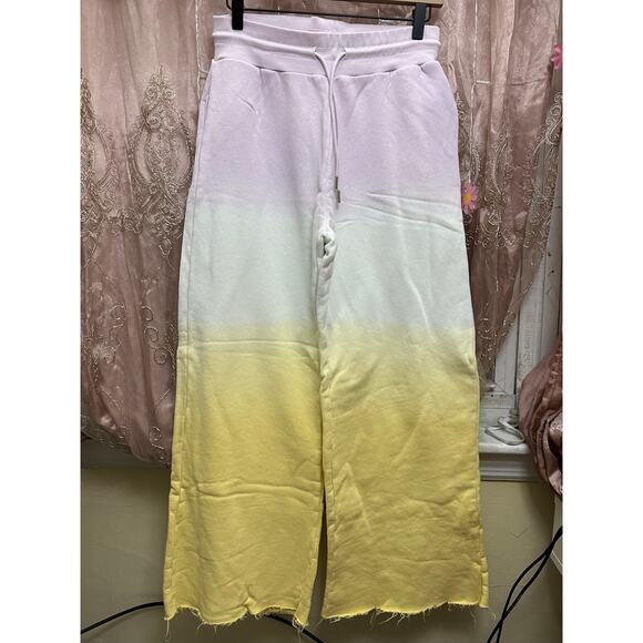 Sandro Paris‎ Tie Dye Ombré Pastel Sweatpants Size Medium FR 38 Wide Leg - Picture 2 of 15